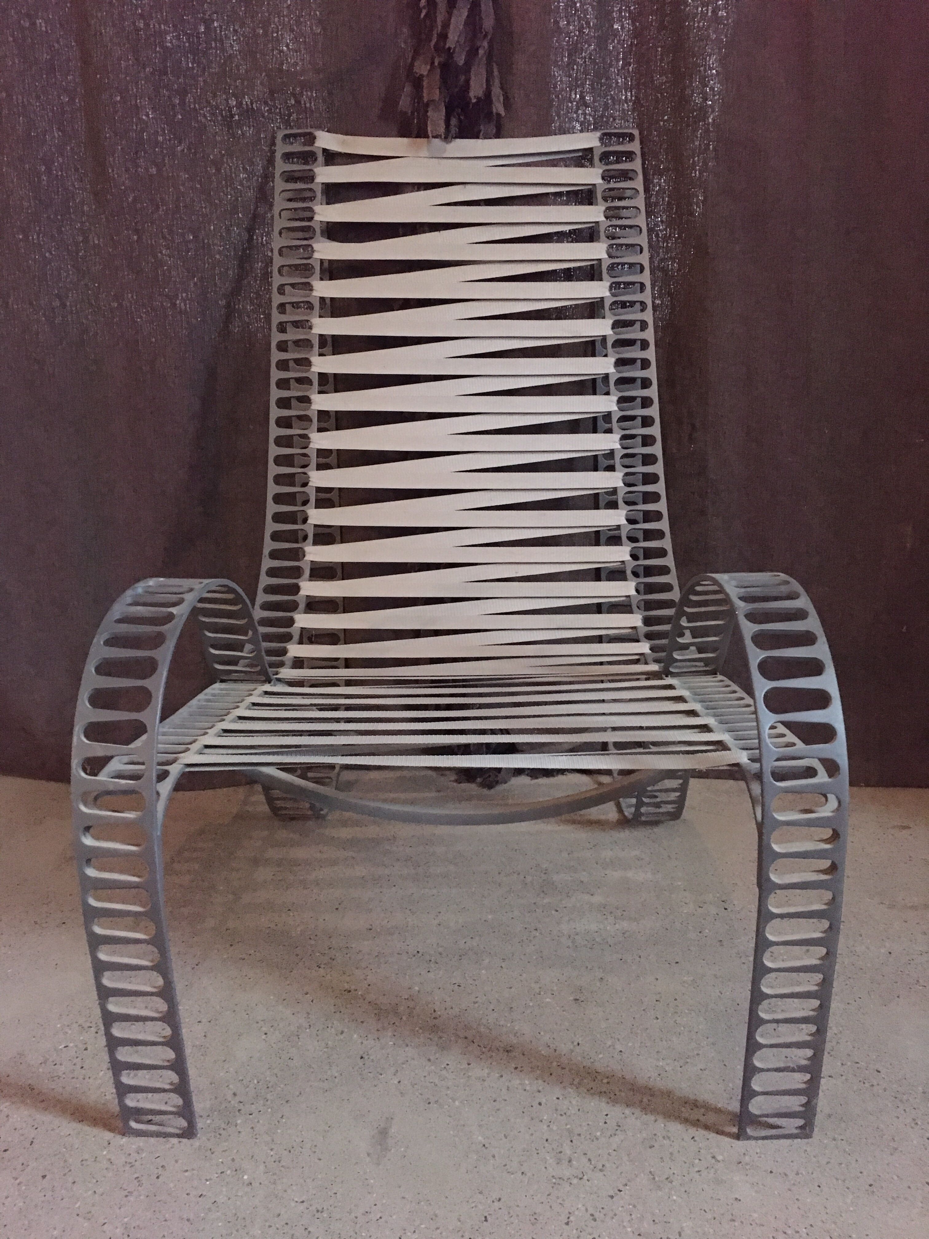 Design armchair 1980 + ottoman recliner