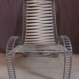 Design armchair 1980 + ottoman recliner