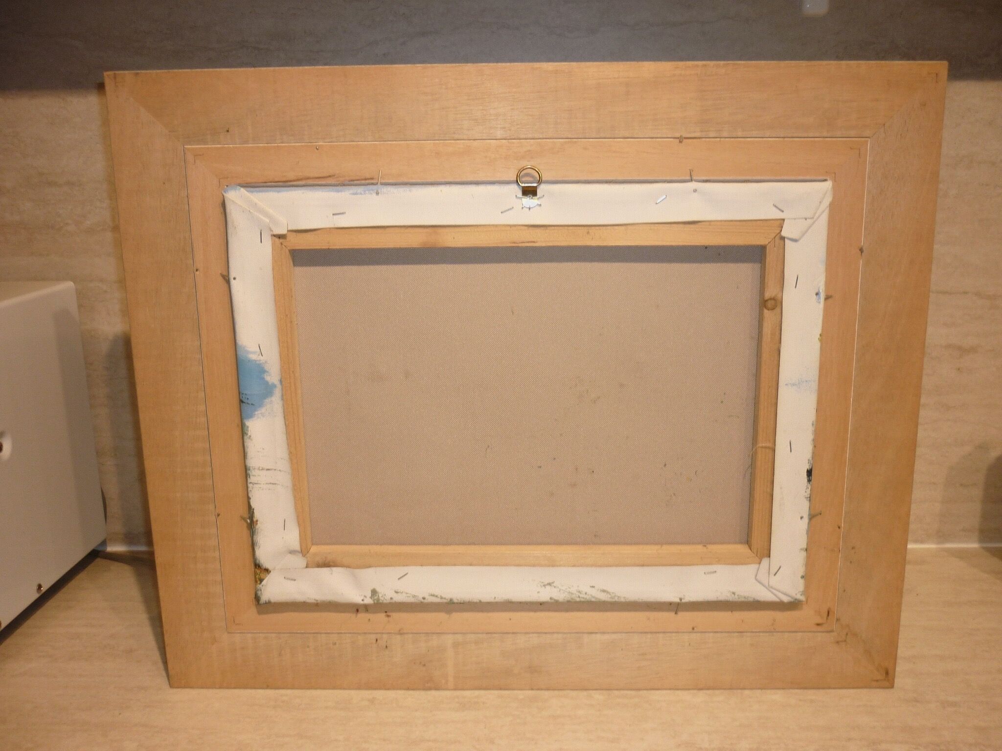 Oil on canvas of a boat on the foreshore signed Yann 55X45