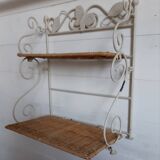 Rattan shelf and wrought iron
