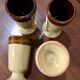 Enamelled stoneware mugs