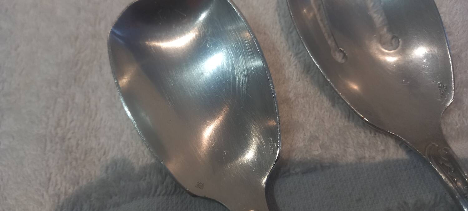 2-piece silver-plated salad set, Ercuis LXV 29, 25.7cm