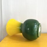 Vintage two-tone green and yellow vase