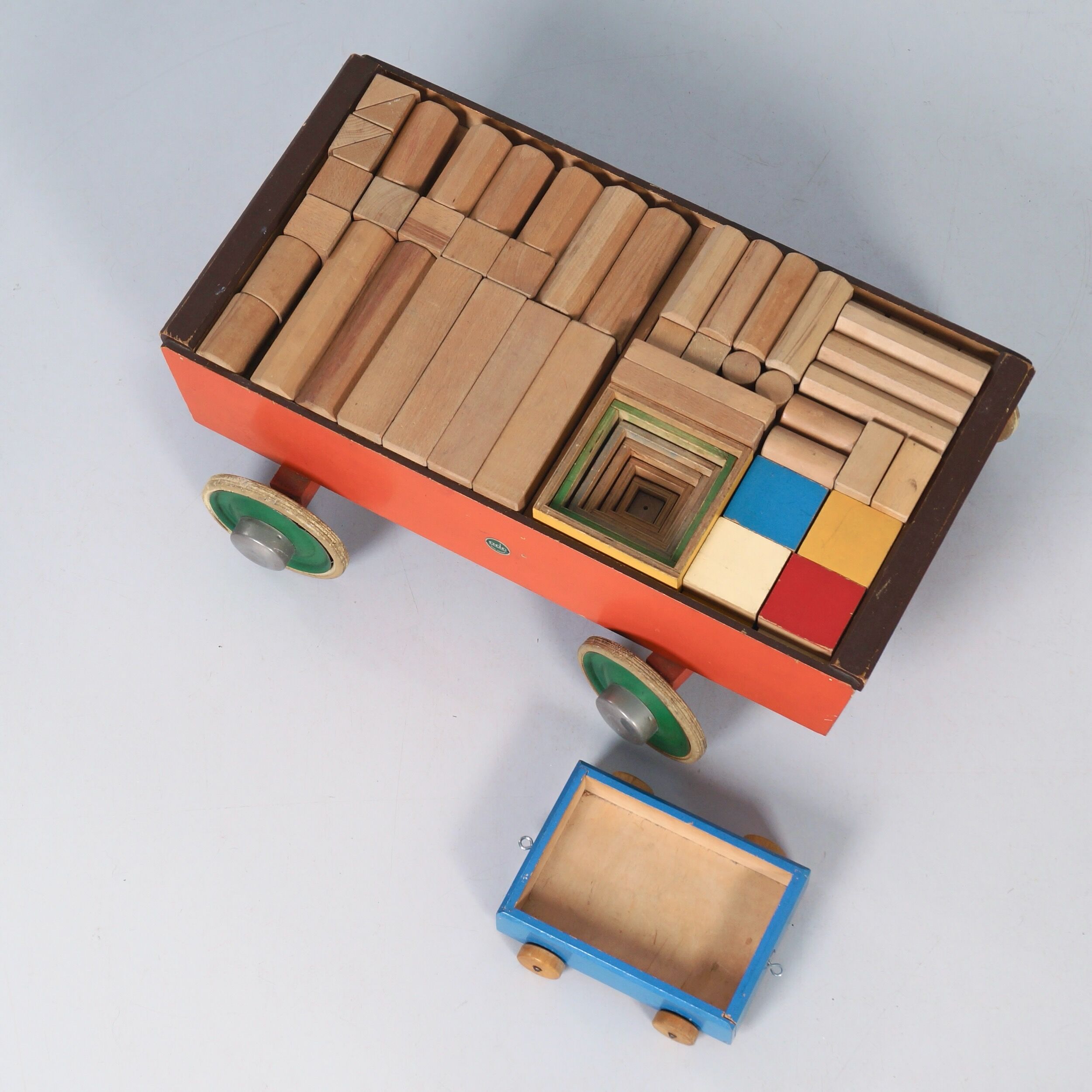 Block wagon 'Bouwmeester No. 117' by ADO, 1950s – large model, 123 pieces