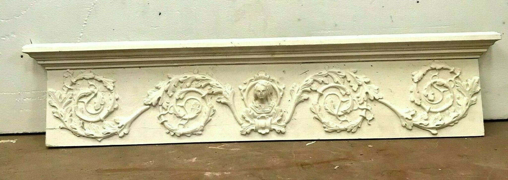 Door front or decorative panel in wood and patinated stucco 20th century