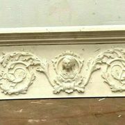 Door front or decorative panel in wood and patinated stucco 20th century