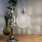 Vintage molded glass globe pendant light