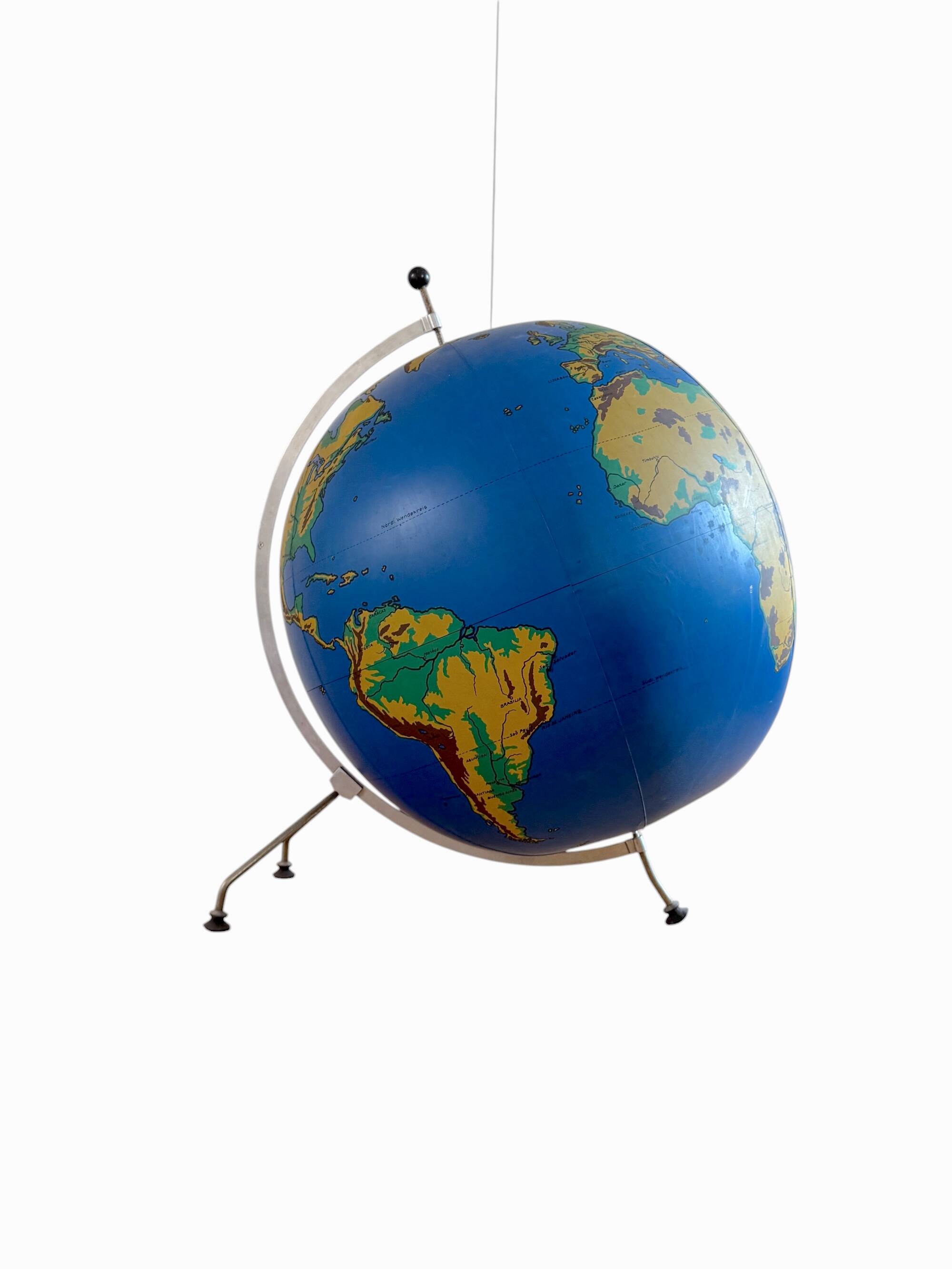 Schul Knickmann, floor inflatable physical Globe, Hamburg Germany 1950