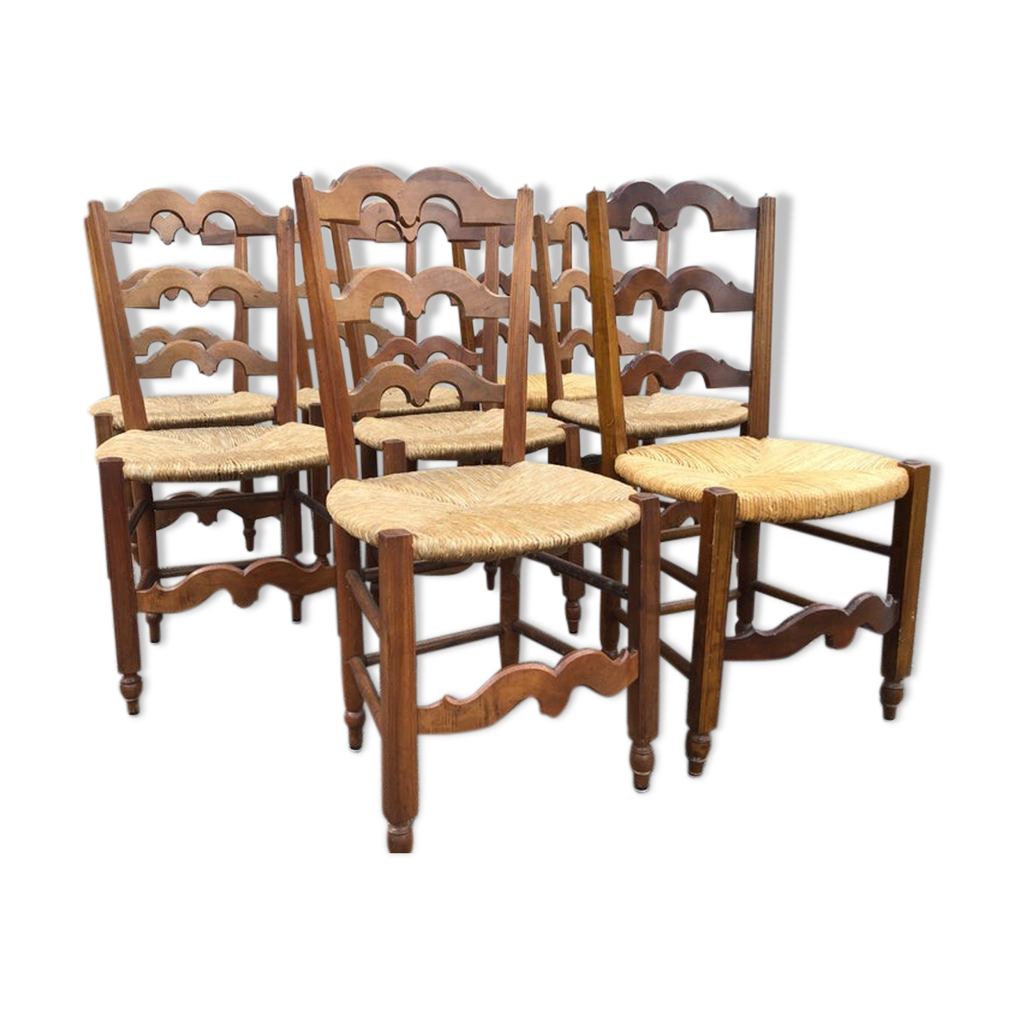 Set of 8 vintage 1930s French chairs