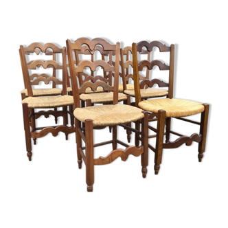 Set de 8 chaises françaises vintage 1930s