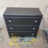 Vintage wooden black dresser metal handles