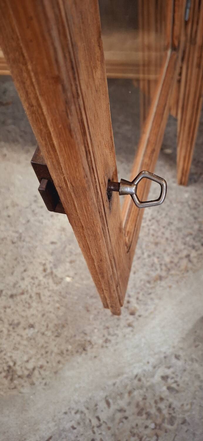 Old glass sideboard on legs