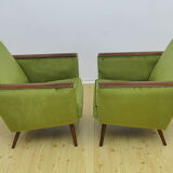 Mid-century velor armchairs, 1960s