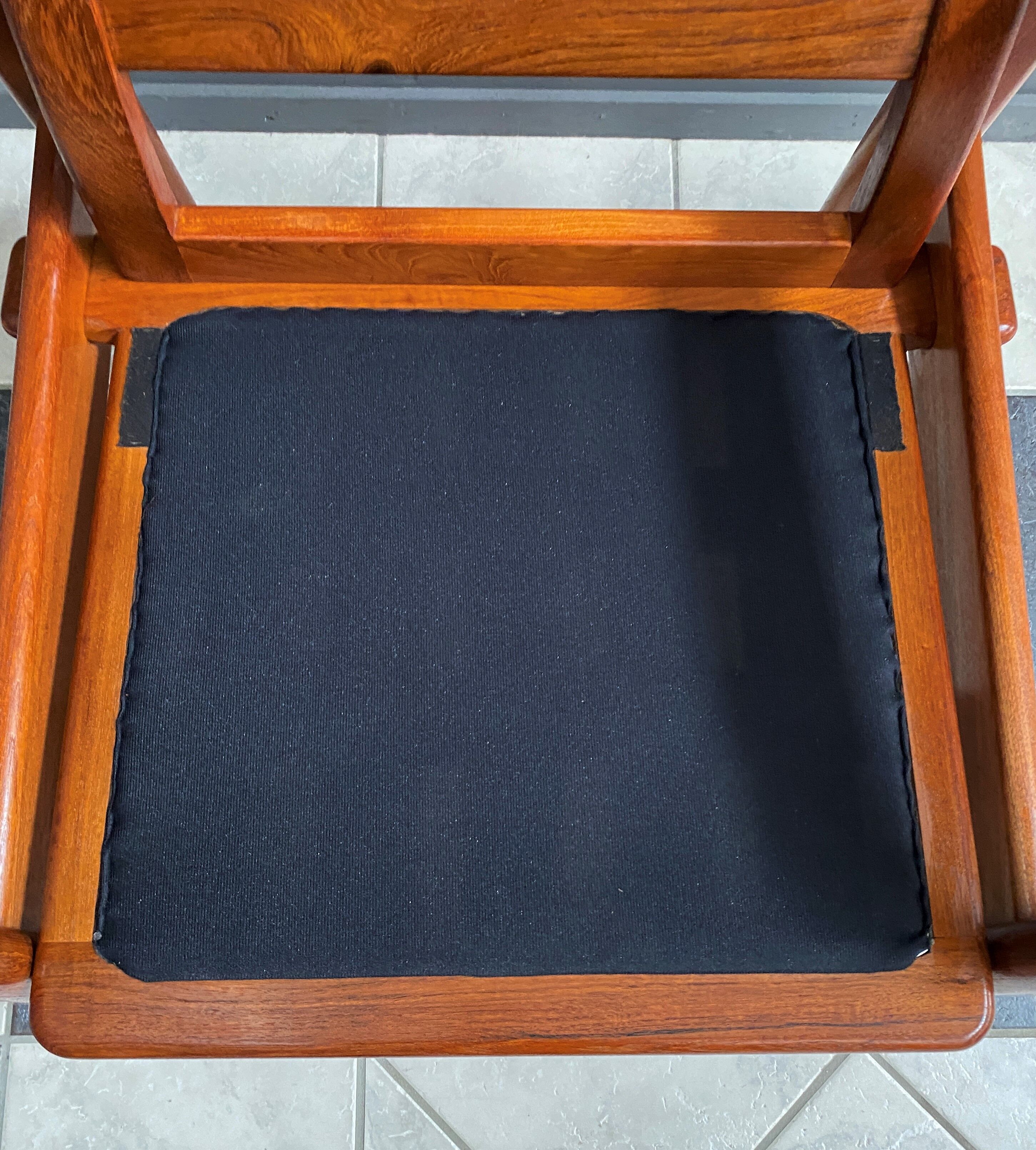 Set of two Danish teak and leather chairs by HS Denmark 1970s