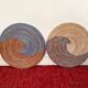 Duo of rattan trays for wall decoration