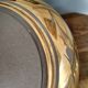 White and gold opaline globe hanging lamp 1950