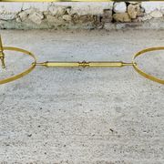 Mid-century coffee table in green marble and brass, 1960s