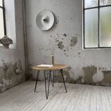 Wicker and metal coffee table from the 1950s