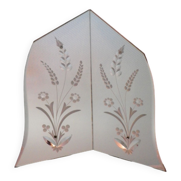Double Venetian mirror, asymmetrical, beveled