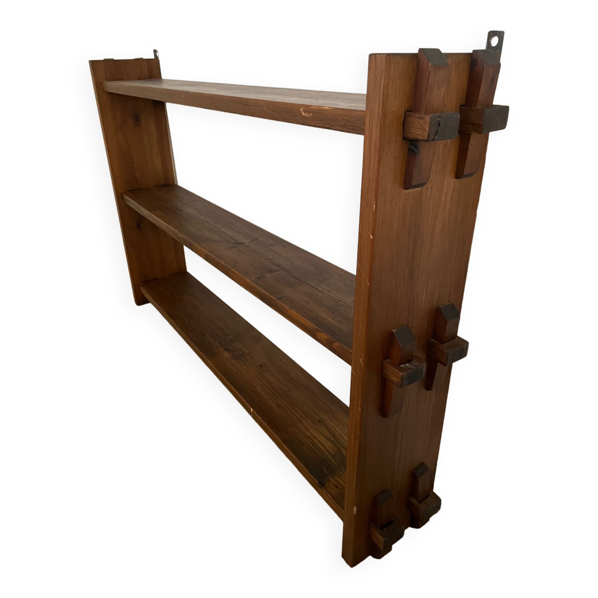 Brutalist wooden shelf