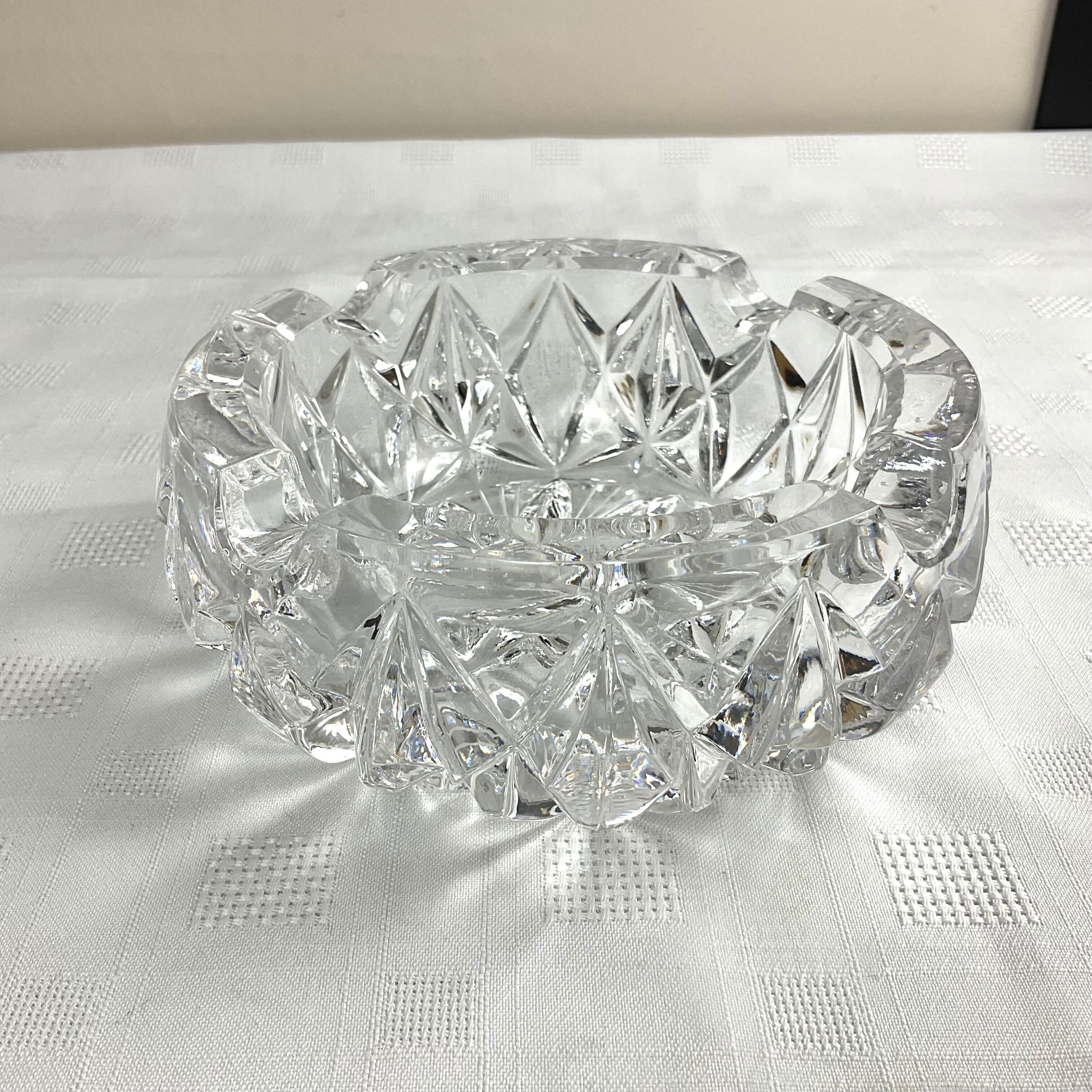 Solid crystal ashtray