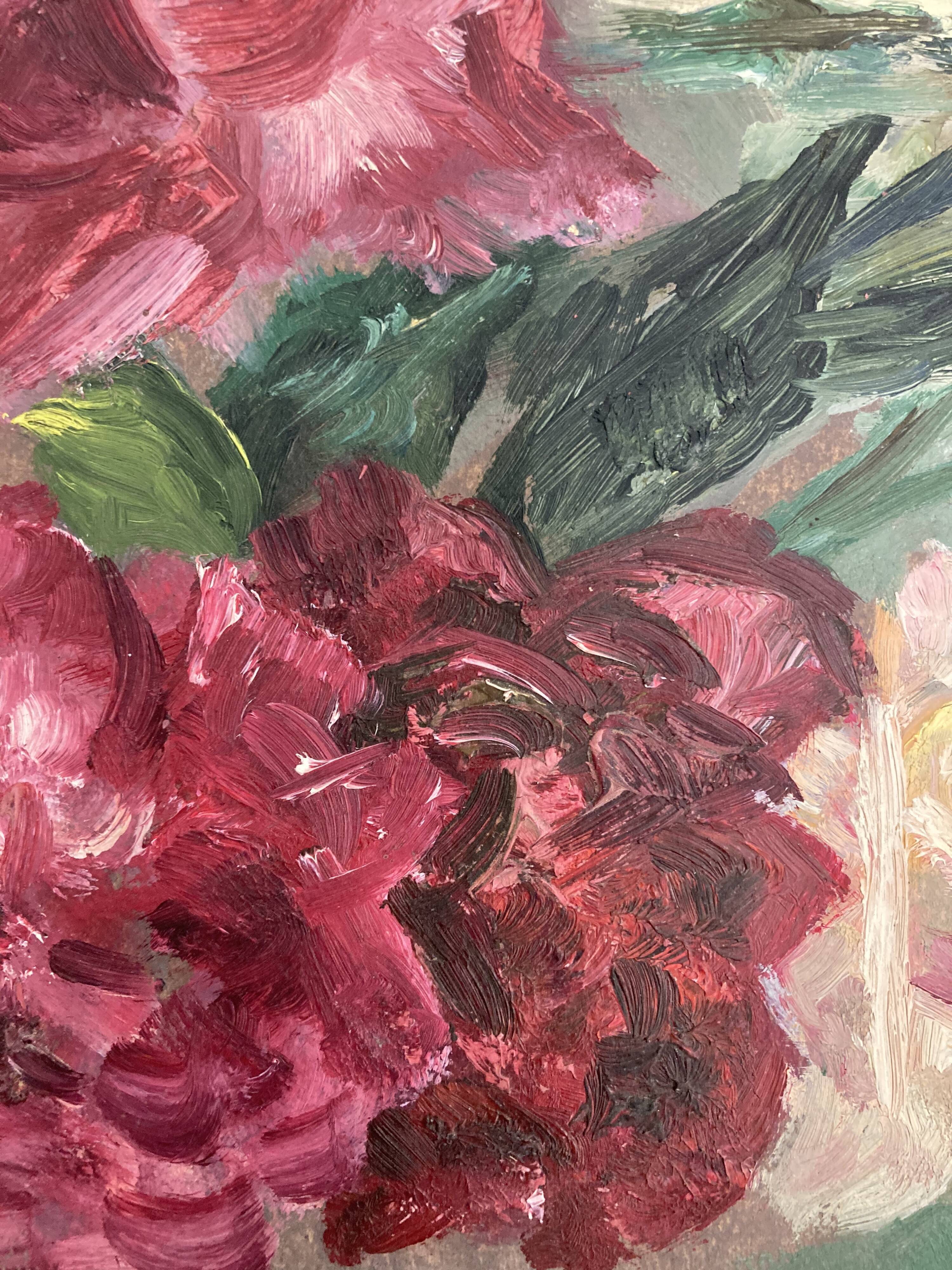 Peinture aux roses vintage