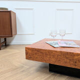 Table basse en loupe d'orme