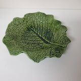 Ceramic empty pocket dish Cabbage leaf Signature to identify G