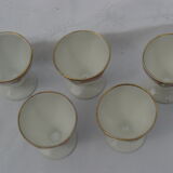 5 anciens coquetiers en porcelaine de Limoges