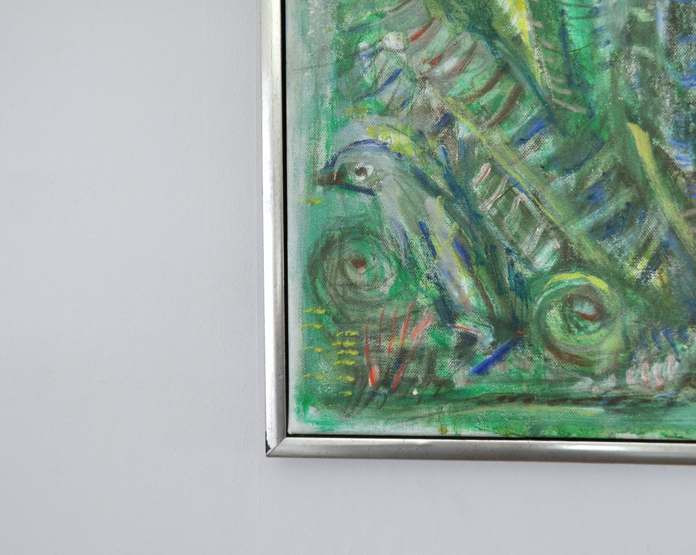 Abstract impressionism painting - Movement. Green Growth