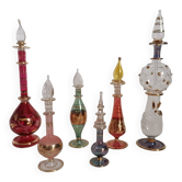 6 flacons parfum égyptien or et soufflés à la bouche