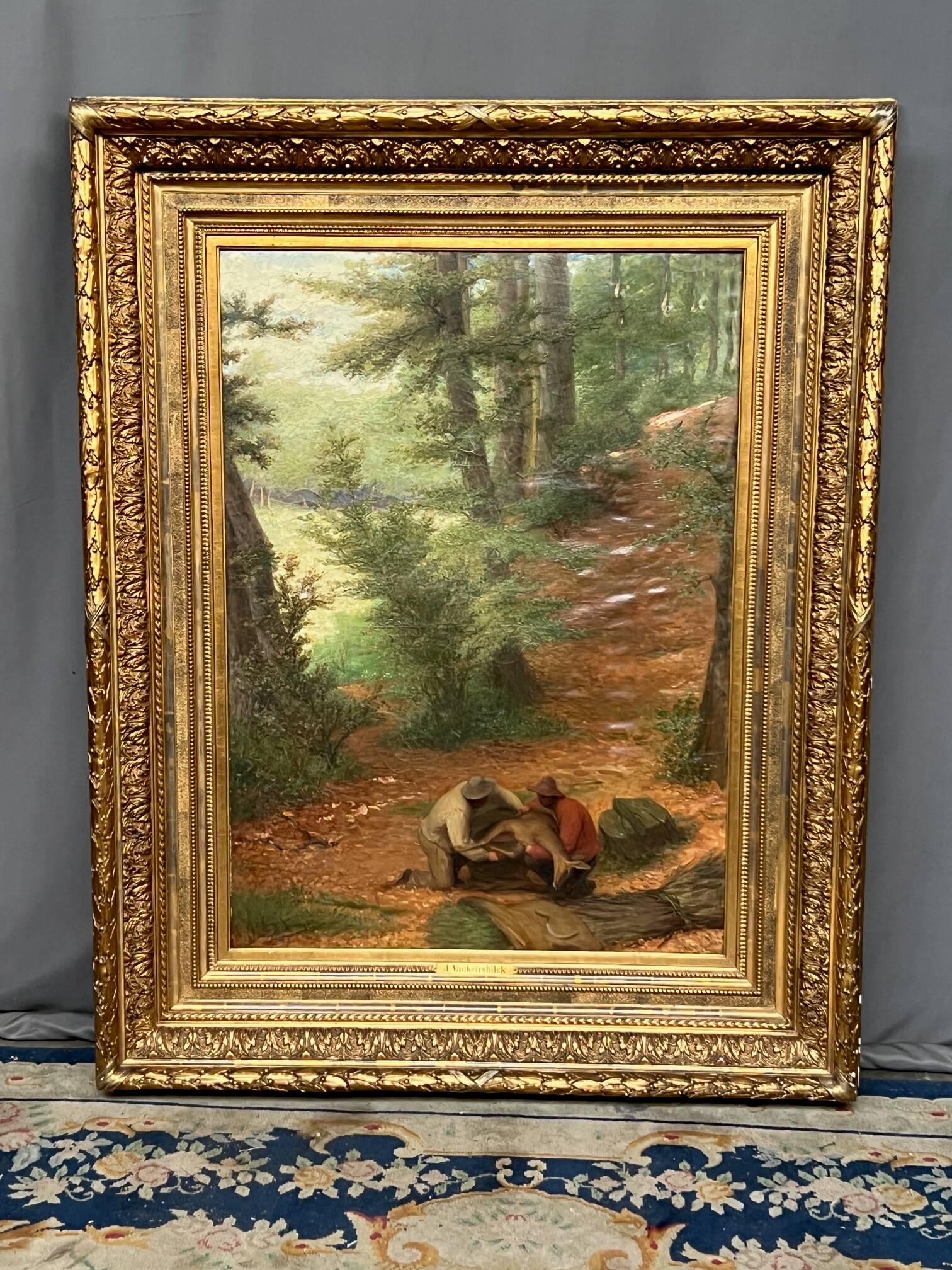 Jules Van Keirsbilck (1833-1896). “Forest landscape”.