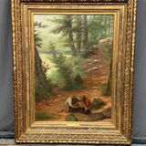 Jules Van Keirsbilck (1833-1896). “Forest landscape”.