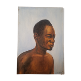 Old portrait on canva