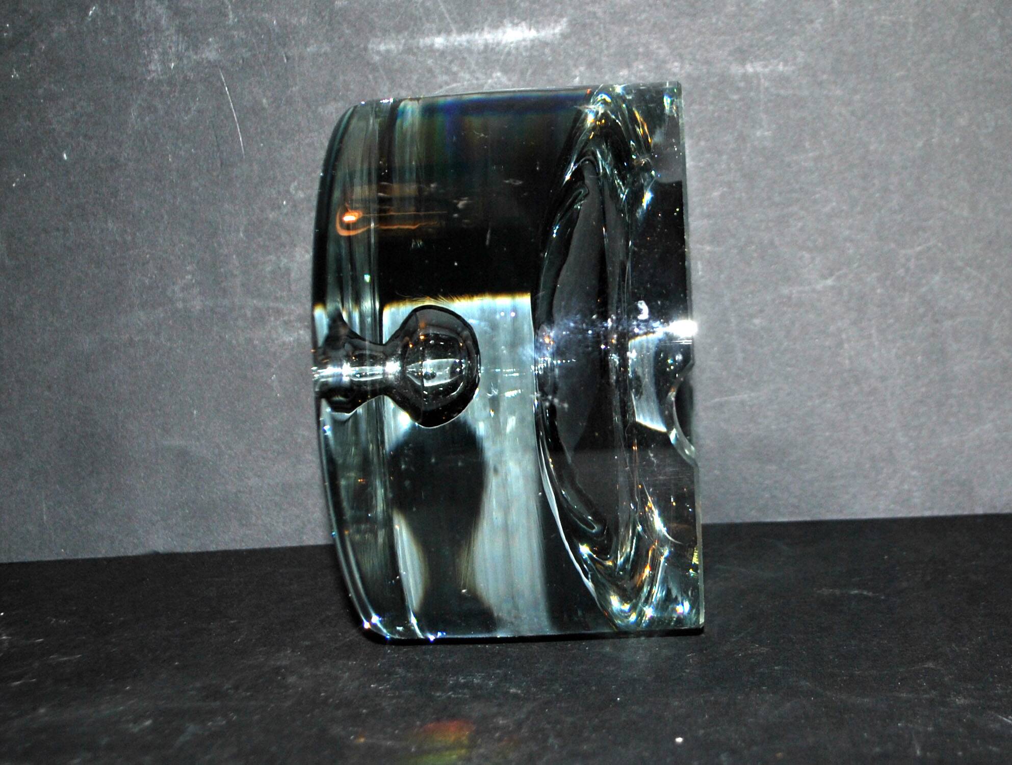 Design ashtray in blown glass krosno poland art verrier poland