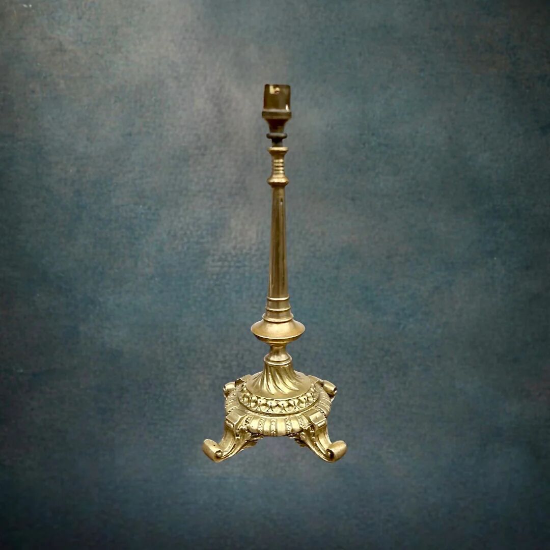 Antique lamp base in gilded bronze, Louis XVI style – 1950s