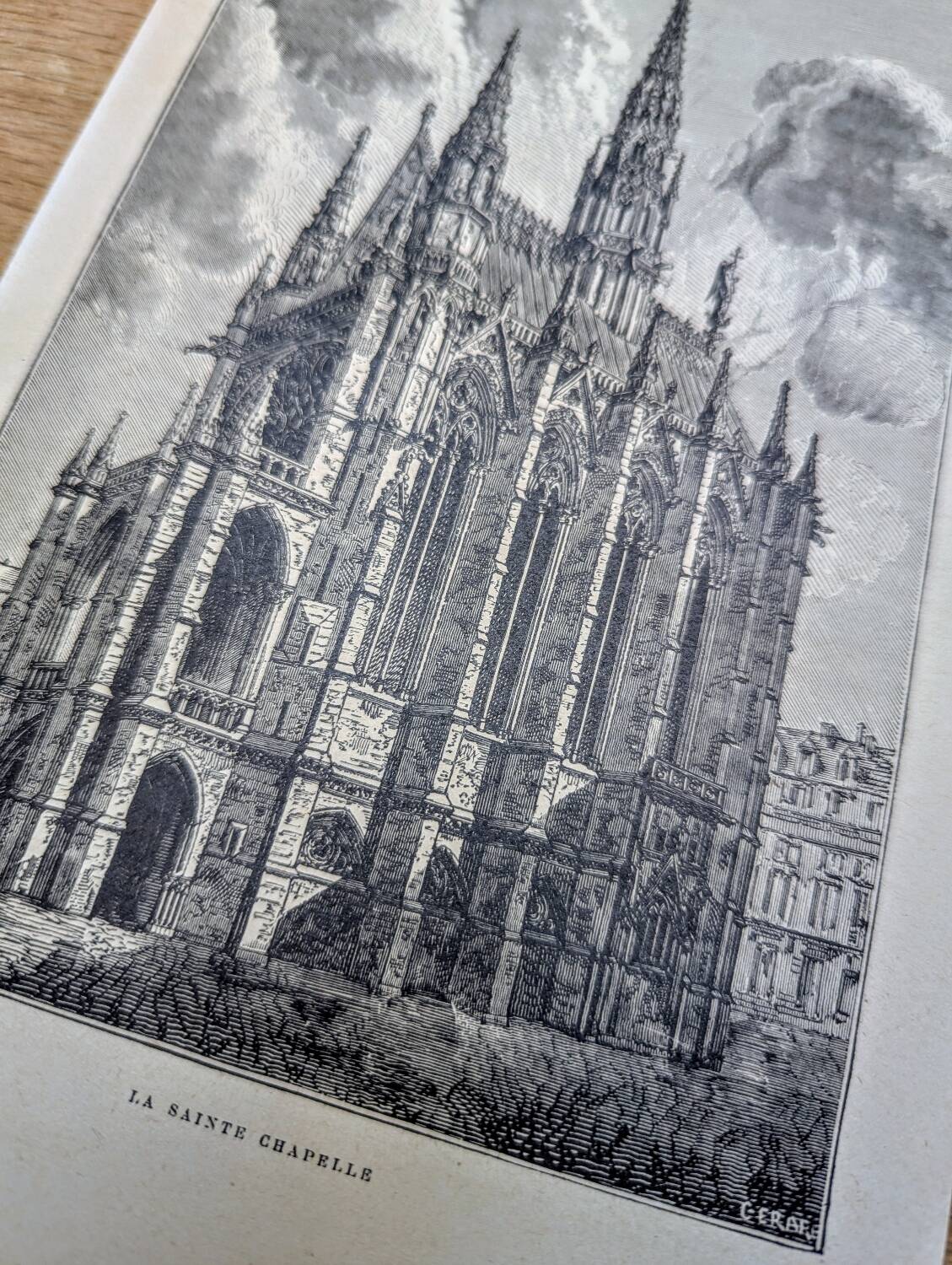 The Sainte-Chapelle, Paris, vintage engraving 1906. Authentic.