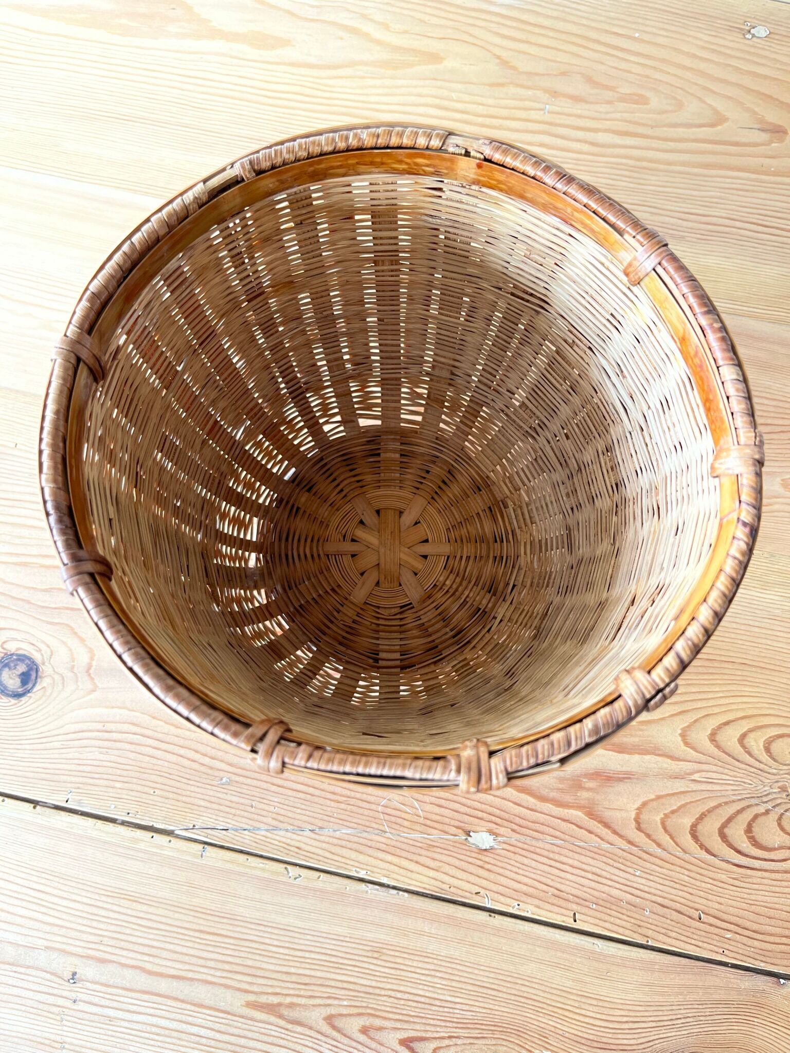 Vintage rattan pot cover