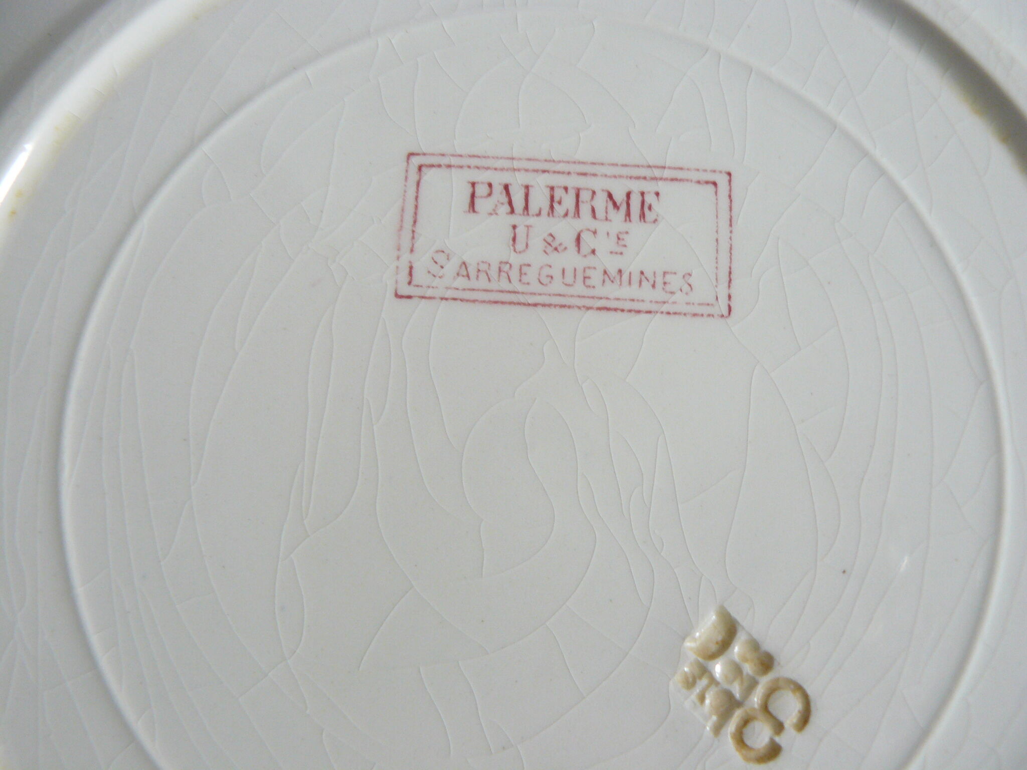 Lot of 4 flat plates, Sarreguemines, model "Palermo"