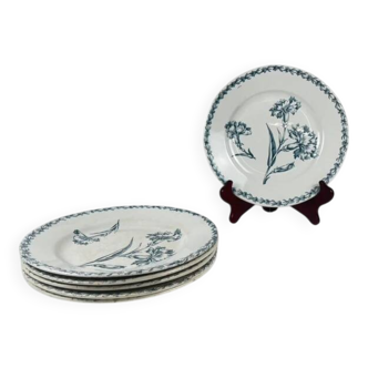 Set of 6 dessert plates model "Oeillet", KG Lunéville, ironstone, 19th century.