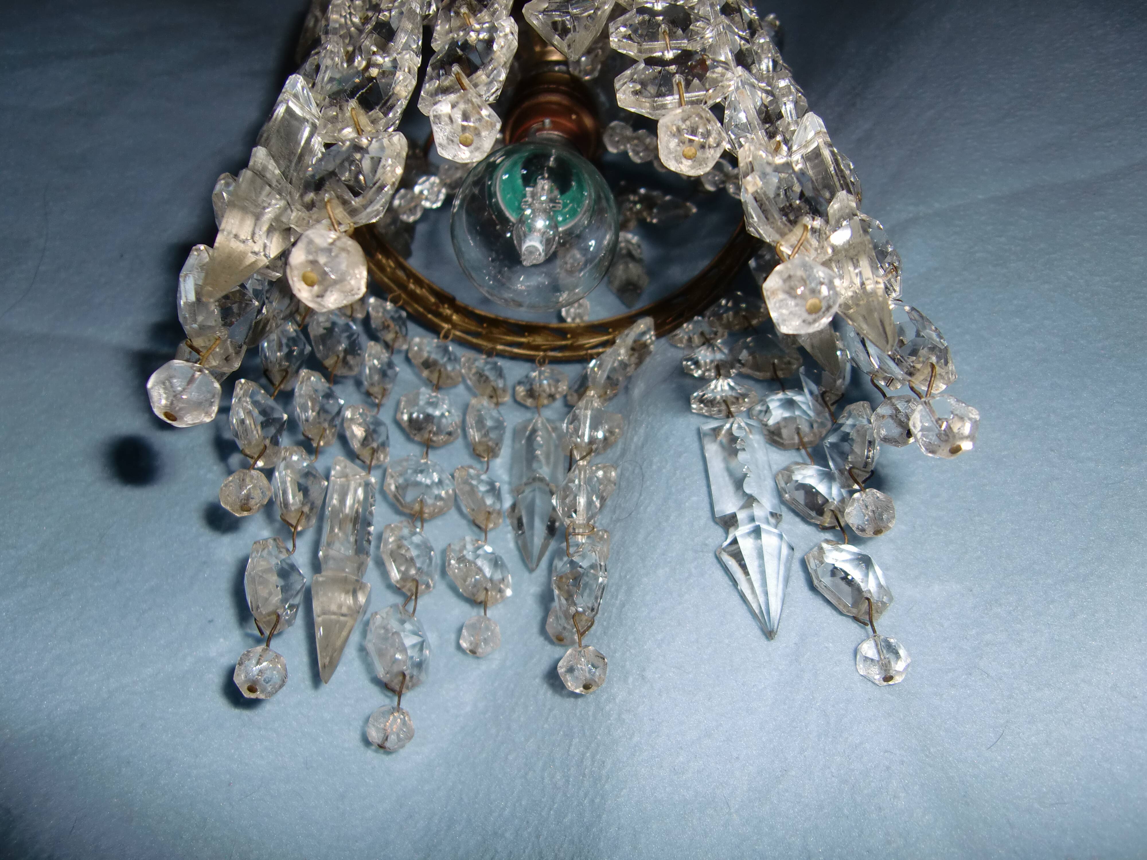 Petit lustre  "Rivière de diamants" en cristal blanc