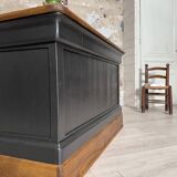 Solid wood box counter.