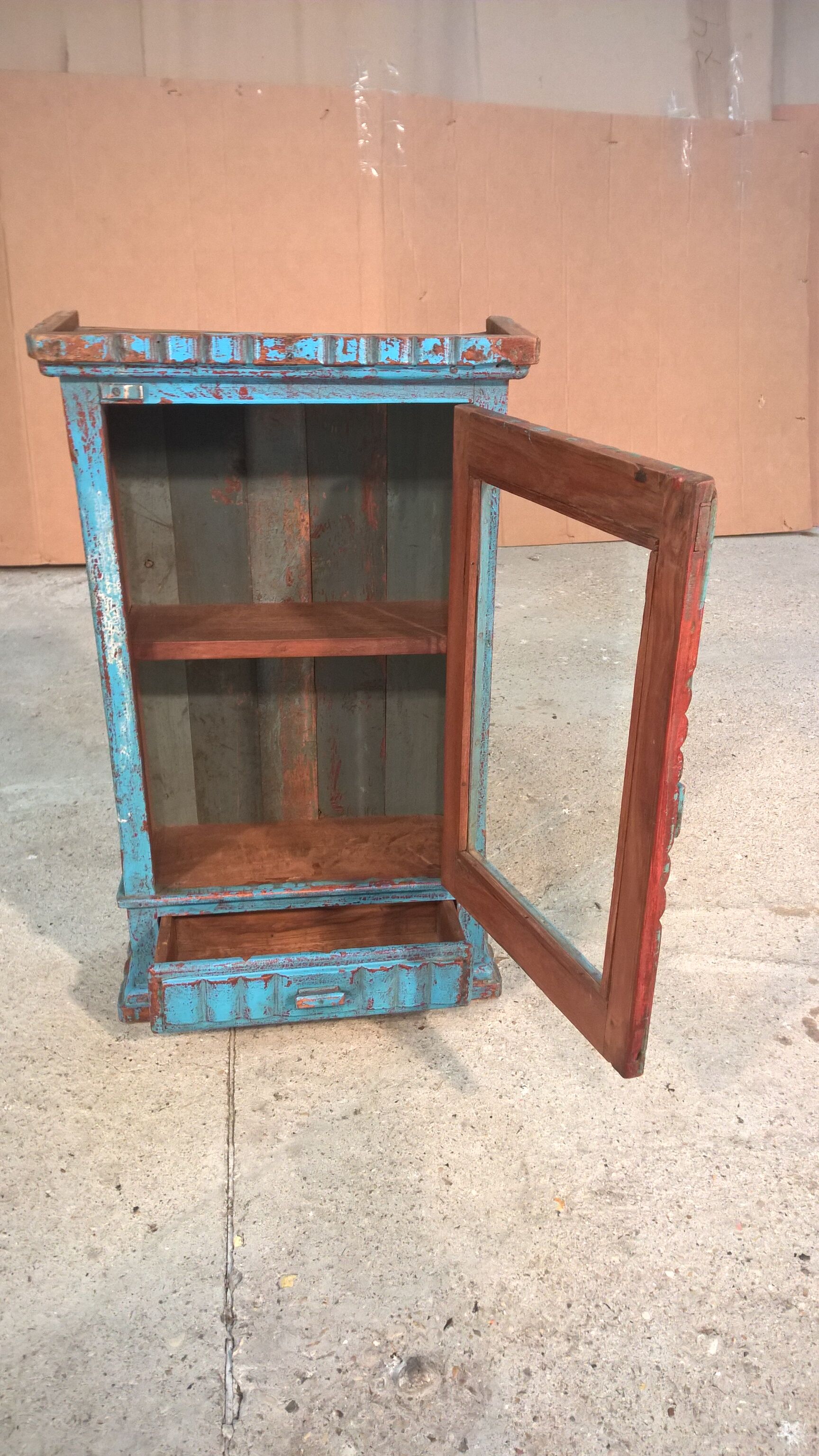 Old wall shelf glass