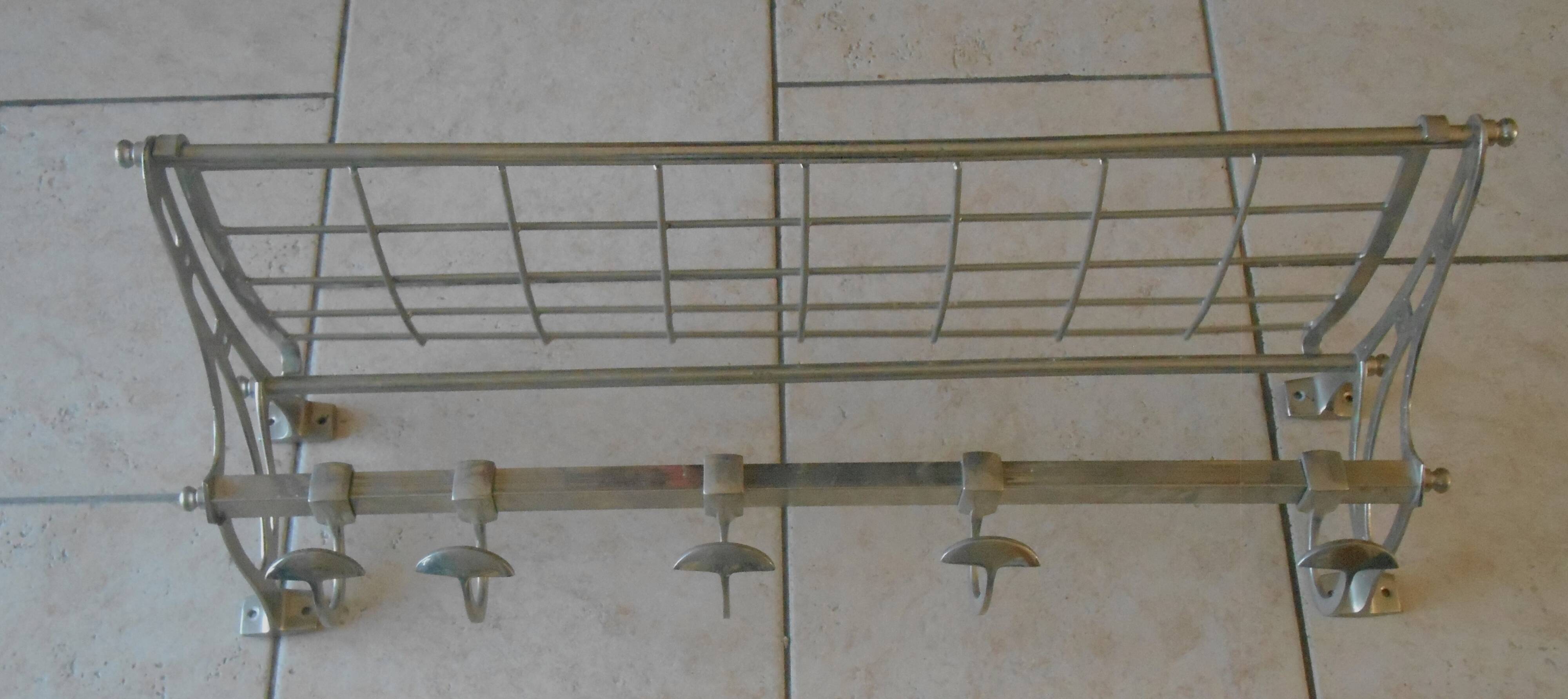 Vintage stainless steel coat rack