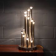 Vintage 20thc italian chrome multi-light table lamp by reggiani c.1970