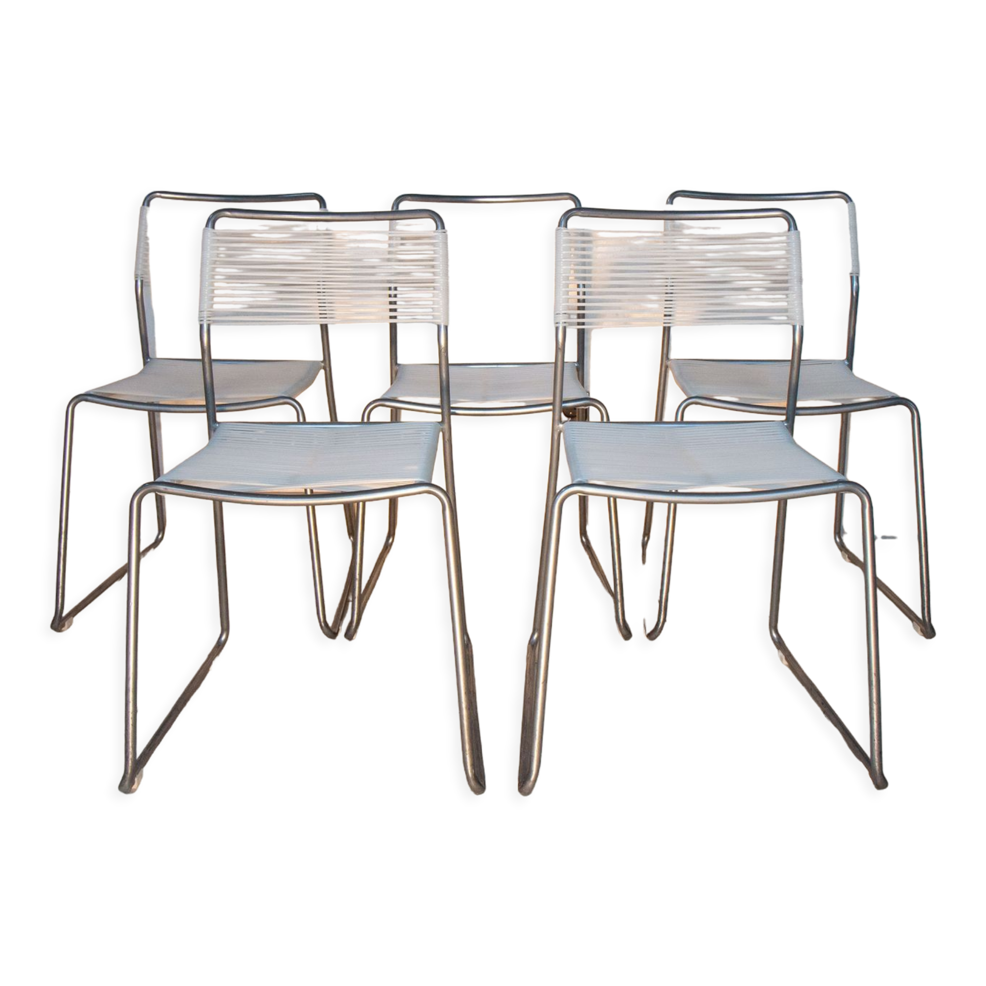Série de 5 chaises Melker scoubidou vintage Ikéa 1990's