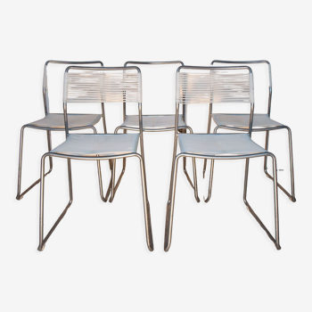 Series of 5 chairs Melker scoubidou, vintage Ikea 1990's