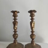 Pair of candlesticks in bronze 19th century