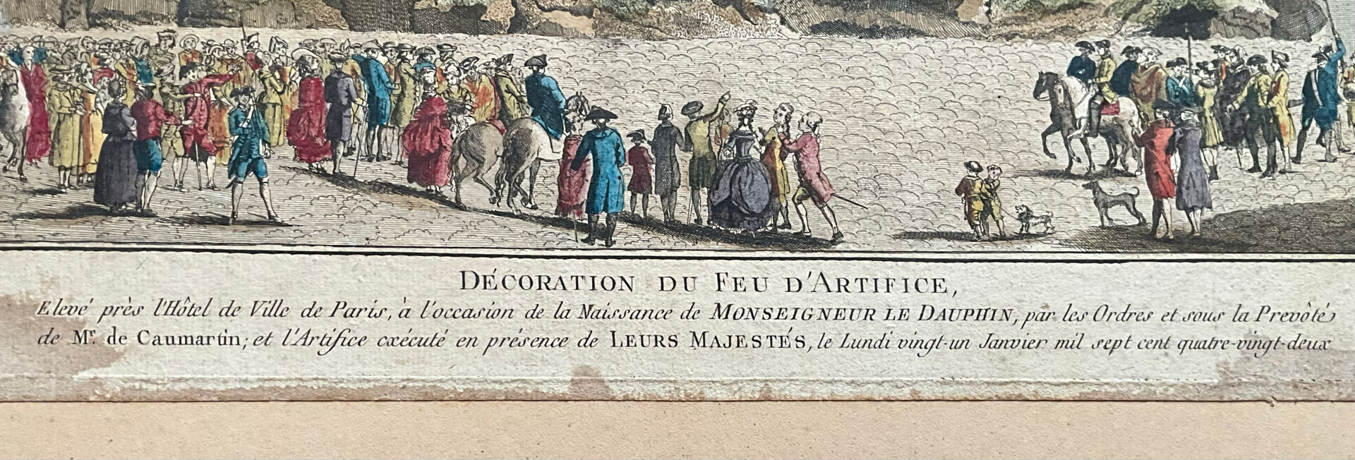 French engraving XVIII coloured – Paris 1782