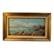 Peinture à l'huile vintage de paysage marin impressionniste français